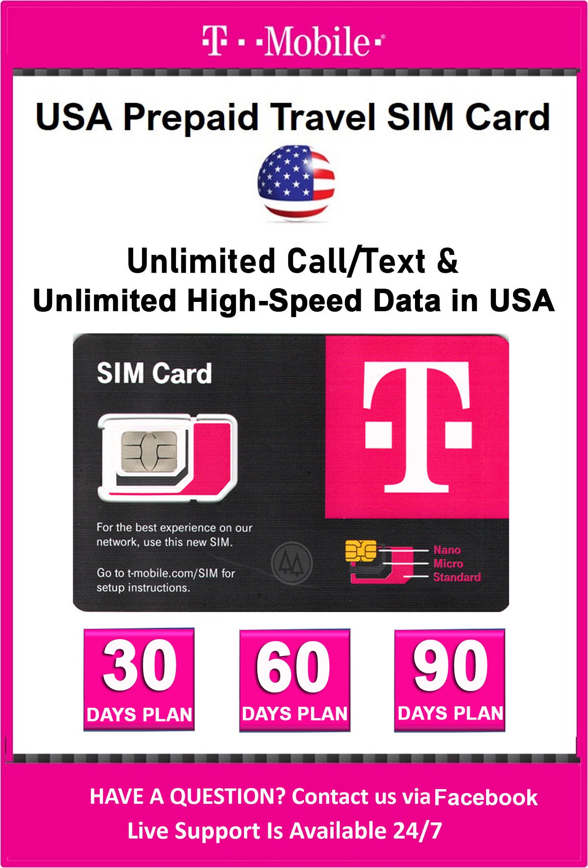 Usa Sim Cards Mobile Phone, Mobile Phone Data Card, Data Sim Card Usa