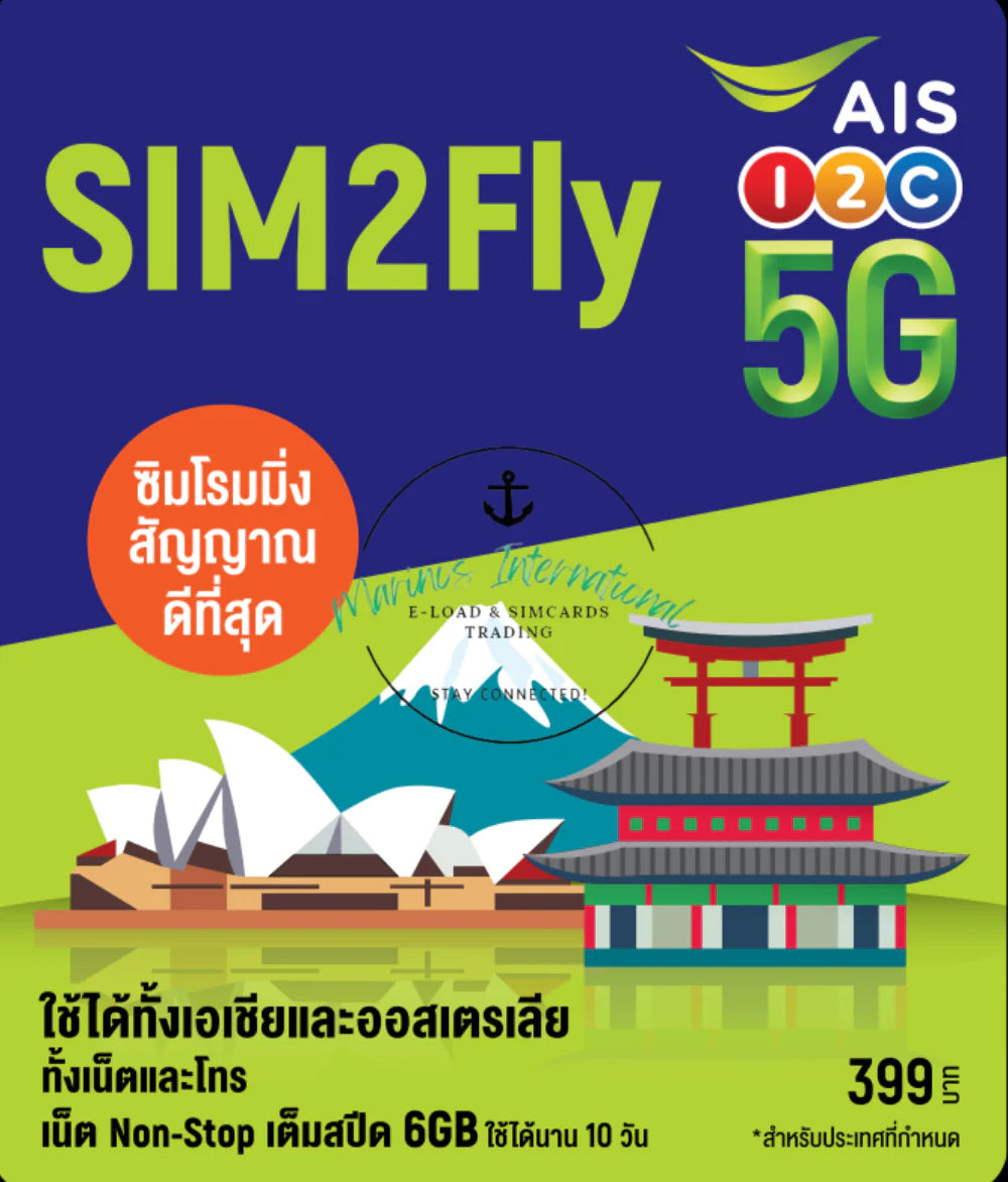 Three Uk and Sim2Fly Asia Plan with 6gb Data